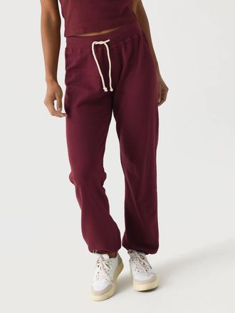 perfectwhitetee Toni French Terry Jogger In Cranberry