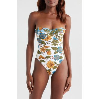 Farm Rio Garden Scarf Underwire One-Piece Swimsuit in Garden Scarf Mix at Nordstrom Rack, Size Medium