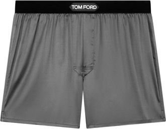 Tom Ford Ondergoed, Heren, Grijs, XL, Satijn, Stretch Zijden Satijnen Boxer