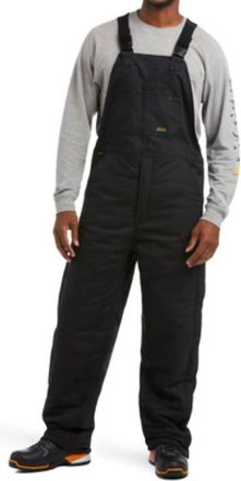Ariat Rebar Duracanvas Stretch Insulated Bibs In Black