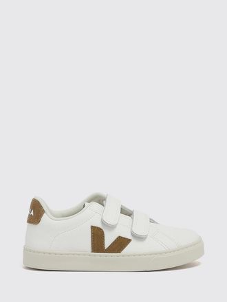 Veja Sneakers Esplar da bambino in pelle con chiusura a velcro e logo V laterale