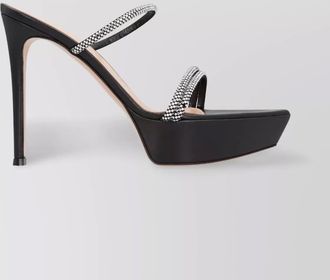 Gianvito Rossi crystal strap platform mules