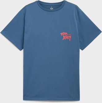 Jimmy Lion Mens Blue Tom and Jerry t-shirt