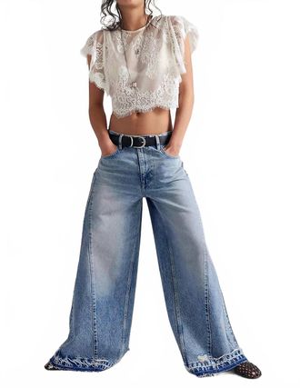 Free People Apollo High Rise Wide Leg Jeans In Streamline