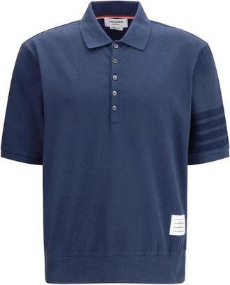 Thom Browne Katoenen Polo Shirt - Heren - Polos - Blauw - M - Katoen - Tops