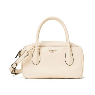 Twinset Handbags, female, Beige, ONE SIZE, Beige Shoulder Bag with Zip Closure