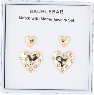 BaubleBar Set of 2 Match with Mama Heart Stud Earrings in Gold at Nordstrom Rack