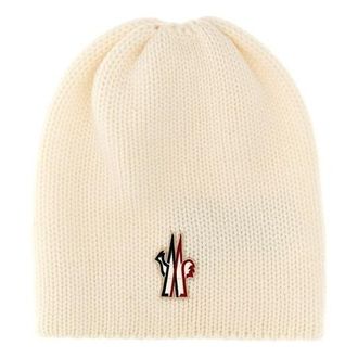 Moncler (WMNS) Moncler Grenoble Logo Wool Beanie Off White 3B00010M1131030