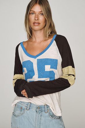 Pilcro 100% Cotton Long-Sleeve Varsity Shirt Top