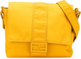 Fendi Pre-owned Womens Baguette Shoulder Bag - Gold Textile - One Size