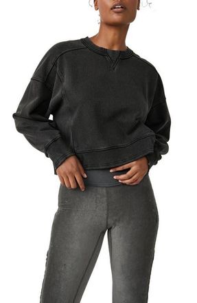 Free People FP Movement Intercept Cotton Blend Sweatshirt in Black at Nordstrom, Size X-Large