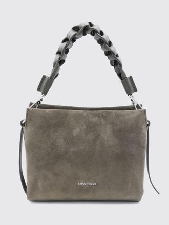 Coccinelle Boheme Suede Mini Shoulder Bag with Woven Handle