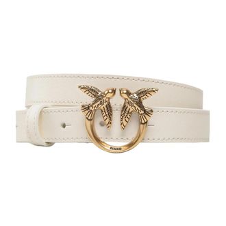 Pinko Pinko, Accessoires, Dames, Wit, XS, Leer, 2cm Love Berry Riem