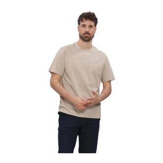 Profuomo T-Shirt Crew Neck Gemerceriseerd Stretch Piqu&eacute; - Heren - Tops - Beige - Maat: L Piqu&eacute;