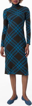 Burberry Check Pattern Wool-Blend Dress, Size X-Small