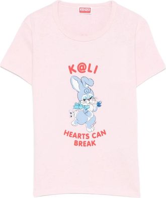 Kenzo Cartoon T-shirt - Dames - T-shirts - Roze - XS - Katoen - Tops