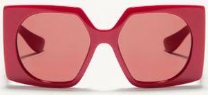 Valentino Occhiale Rettangolare In Acetato Donna ROSSO 55