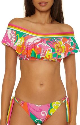 Trina Turk Elara Ruffle Off-the-Shoulder Bikini Top in Multi at Nordstrom, Size 10