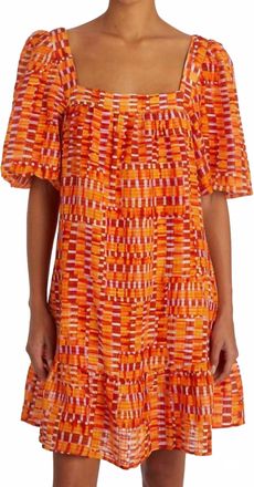 Marie Oliver Kaylee Drop Waist Dress In Clementine Check
