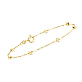 Canaria Canaria Italian 10kt Yellow Gold Bead Station Bracelet