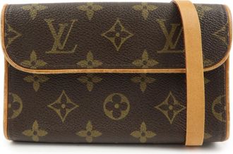 Louis Vuitton Florentine Waist Monogram Canvas Brown Canvas Handbag (Pre-Owned)