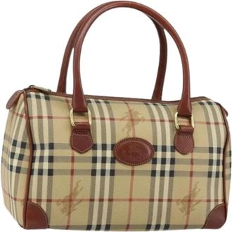 Burberry Pre-owned Handbags, female, Beige, Size: ONE SIZE Pre-owned Boston Bag