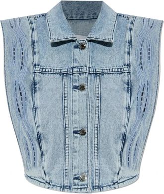 Iro Denim vest Rosye - Dames - Bodywarmers - Blauw - M - Denim - Jassen