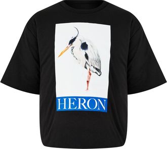 Heron Preston Gewatteerd T-shirt met geschilderd reigerlogo