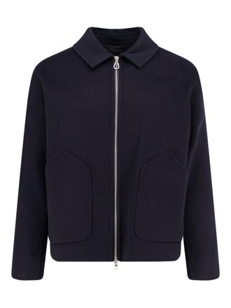 Palt&ograve; Cropped Black Zip-Up Jacket With Structured Collar And Rounded Pockets