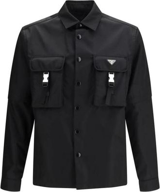 Prada Re-Nylon Blouson Jas - Heren - Zomerjassen - Zwart - S - Nylon - Jassen