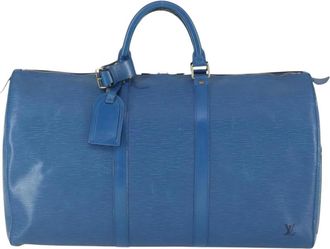 Louis Vuitton Pre-owned Weekend Bags, unisex, Blue, Size: ONE SIZE Pre-owned Epi Keepall Travel Bag