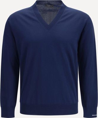 Prada Cotton V-neck Sweater Male 48