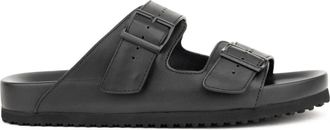 Sergio Moretti Casual Open Slippers - Heren - Sandalen - Zwart - 41 EU - Leer - Schoenen