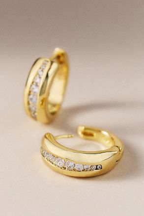 Kenneth Jay Lane Cubic Zirconia Inlay Hoop Earrings