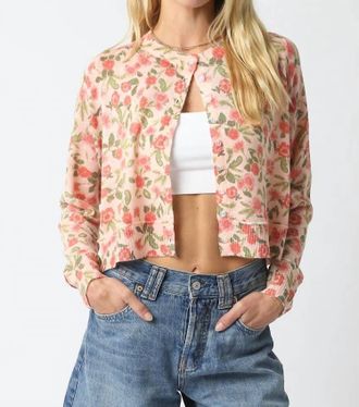 Olivaceous Louise Floral Knit Top In Multi