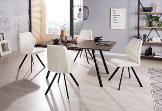 Inosign Essgruppe »Tristan & Isobel« 5 Stk. tlg. Stühle mit Rautensteppung