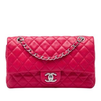 Chanel Pre-owned Double Flap Shoulder Bag - Dames - Pre-owned - Roze - Maat: ONE Size Leer