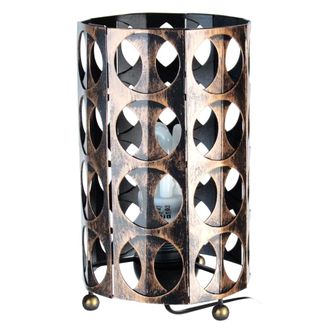 Tosel L&aacute;mpara de mesametal Alt.29cm negro dorado Pantalla: negro