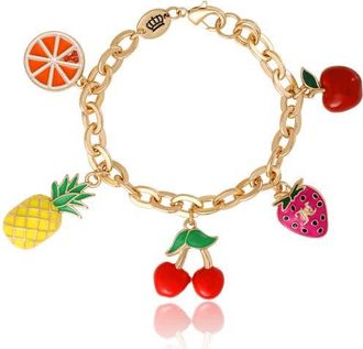 Juicy Couture Tropical Fruit Charm Bracelet in Gold Tone at Nordstrom, Size 7.5