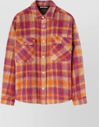 Palm Angels relaxed fit wool check overshirt with large pockets