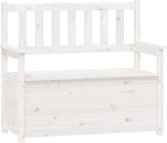 vidaXL Vidaxl - Banco De Madera Maciza De Pino Blanco 112,5x51,5x96,5 Cm