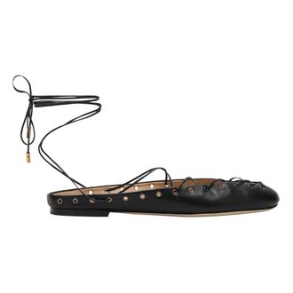 Chlo&eacute; Ballerinas, female, Black, Size: 8 US Round Toe Ghillies Ballerina Shoes