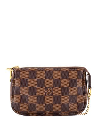 Louis Vuitton Pochette Accessoires Damier Mini clutch bag - women - Fabric - One Size - Brown