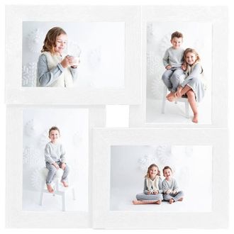 Berkfield Home Collage Photo Frame for 4x(10x15 cm) Picture White MDF | Size: 10x15 cm