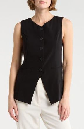 Leith Longline Vest in Black at Nordstrom Rack, Size X-Small