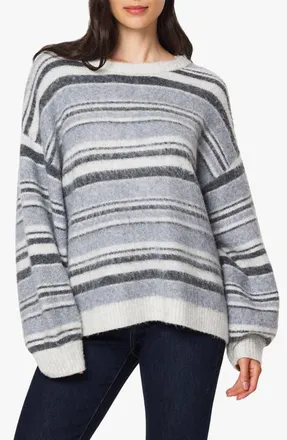 Habitual Striped Crewneck Sweater in Grey Stripe at Nordstrom, Size Medium