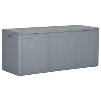 Berkfield Home Garden Storage Box 270L Grey PP Rattan
