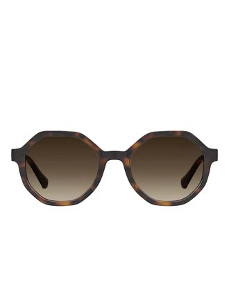 Moschino geometric-frame sunglasses - women - Acetate - 52 - Brown