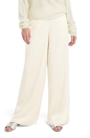 Favorite Daughter The Everything Satin Wide Leg Pants in Ivory at Nordstrom, Size X-Small
