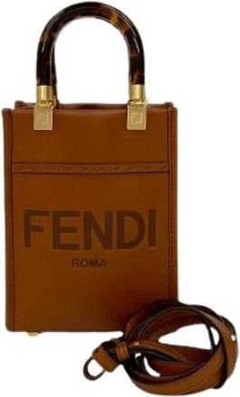 Fendi Pre-owned Mini Bags, female, Brown, Size: ONE SIZE Pre-owned Leather Mini Bag